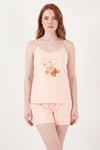 Yumuşak Dokulu Baskılı İp Askılı Şortlu Kadın Pijama Takımı 65750124 SOMON