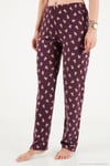 Yumuşak Dokulu Desenli Uzun Kollu Kadın Pijama Takımı 6575018 KAHVE