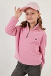 Yumuşak Dokulu Fermuarlı Dik Yaka Şardonlu Kışlık Unisex Çocuk Polar 5905002 Şeker Pembe
