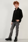 Yumuşak Dokulu Fermuarlı Dik Yaka Şardonlu Kışlık Unisex Çocuk Polar 5905002 SİYAH
