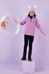 Yumuşak Dokulu Fermuarlı Dik Yaka Şardonlu Kışlık Unisex Çocuk Polar 5905002 LİLA