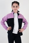 Yumuşak Dokulu Fermuarlı Renk Bloklu Dik Yaka Cepli Hırka Unisex Çocuk Polar 5905001 LİLA-SİYAH