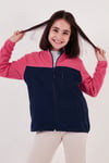 Yumuşak Dokulu Fermuarlı Renk Bloklu Dik Yaka Cepli Hırka Unisex Çocuk Polar 5905001 FUŞYA-LACİVERT