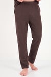 Yumuşak Dokulu Minimal Nakışlı Uzun Kollu Erkek Pijama Takımı 6575009 KAHVE