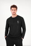 Yumuşak Dokulu Minimal Nakışlı Uzun Kollu Erkek Pijama Takımı 6575009 SİYAH
