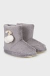 Yumuşak Dokulu Peluş Ponponlu Kadın Panduf 6722003 GRİ
