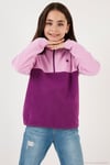Yumuşak Dokulu Yarım Fermuarlı Renk Bloklu Dik Yaka Unisex Çocuk 2'li Paket Polar 5905004S2 Lila Siyah-Şeker Pembe Mor