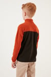 Yumuşak Dokulu Yarım Fermuarlı Renk Bloklu Dik Yaka Unisex Çocuk 2'li Paket Polar 5905004S2 Lacivert Gri-Orange Antrasit