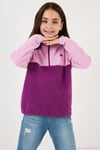 Yumuşak Dokulu Yarım Fermuarlı Renk Bloklu Dik Yaka Unisex Çocuk 2'li Paket Polar 5905004S2 Mor Siyah-Şeker Pembe Mor
