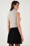 Yumuşak Tüylü Slim Fit Balıkçı Yaka Crop Kadın Süveter 4615566 GRİ