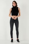 Yumuşak Tüylü Slim Fit Balıkçı Yaka Crop Kadın Süveter 4615566 SİYAH