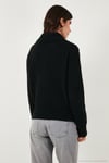 Yün Karışımlı Regular Fit Düğmeli Kadın Polo Yaka Kazak 4617019 SİYAH
