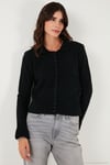 Yün Karışımlı Regular Fit Düğmeli Polo Yaka Kadın Hırka 4617013 SİYAH