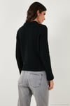Yün Karışımlı Regular Fit Düğmeli Polo Yaka Kadın Hırka 4617013 SİYAH