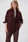 Yünlü Loose Fit Çift Cepli Kadın Ceket 1110391-70260 KAHVE