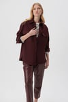Yünlü Loose Fit Çift Cepli Kadın Ceket 1110391-70260 KAHVE