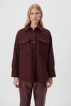 Yünlü Loose Fit Çift Cepli Kadın Ceket 1110391-70260 KAHVE