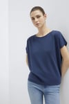 Yuvarlak Yaka Bol Rahat Kadın T Shirt 167245-70487 LACİVERT