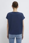 Yuvarlak Yaka Bol Rahat Kadın T Shirt 167245-70487 LACİVERT