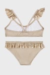 Zelma Gold Junior Desenli UPF 50+ Korumalı Çabuk Kuruyan Kız Çocuk Bikini SB2614000608 ALTIN