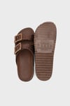 Zx Çift Bantlı Simli Kadın Terlik HH0100 KAHVE
