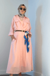KENDİNDEN ASTARLI PEMBE ELBİSE