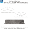 Pool Garden Anthracite Porselen Monoblok Tutamak 90° KöşePorselen TutamakSerapoolPGAKOSE