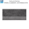 Porselen Çizgi Taşma Tutamak 33x66x1,80 cm - Pool Garden AnthracitePorselen TutamakSerapoolPGA3366HSH