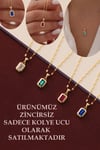 14 Ayar Altın Baget Tek Taş Kolye Ucu