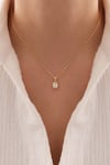 14 Ayar Altın Minimal Oval tek Taş Kolye