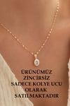 14 Ayar Altın Oval Şık Tek Taş Kolye Ucu