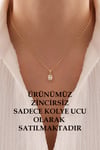 14 Ayar Altın Oval Tek Taş Kolye Ucu