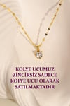 14 Ayar Altın Tek Taş Şık Kalp Kolye Ucu