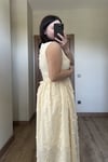 3D Çiçek Detaylı Brode Elbise
