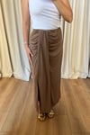 Açık Kahve Drape Detaylı Modal Etek
