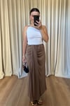 Açık Kahve Drape Detaylı Modal Etek
