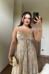 Drape Detaylı Şifon Elbise