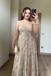 Drape Detaylı Şifon Elbise