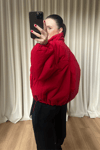 Kırmızı Oversize Şişme Bomber Mont