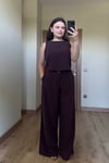 Mürdüm Tensel Bluz Pantolon Takım