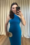 Skye Çapraz Yaka Detaylı Midi Elbise