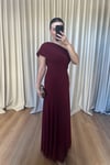 Tek Omuz Drape Yaka Siena Elbise