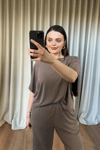 Vizon Lazer Kesim Basic Bluz Takım