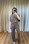 Vizon Lazer Kesim Basic Bluz Takım