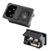 PowerMaster IC-214A-S C14 Power Soket Erkek Anahtarlı+Fuseli Kulaksız UL Sertifikalı