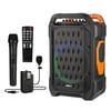 Shile SL-10 120 Watt Taşınabilir Seyyar Amfi Hoparlör Kablosuz 1 EL + 1 Yaka Mikrofonlu Kumandalı USB+SD+BT