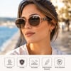 COL 141 Yeni Premium Seri Polarize Kadın Güneş Gözlüğü-Polarize-UV400-Anti Refle 3lü Koruma 46*18*145 Ekartman
