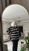 Düğmeli Çizgili Triko Takım