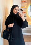Kapüşonlu Şardonlu Sweat Elbise