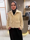 Angora kısa kürk ceket/krem